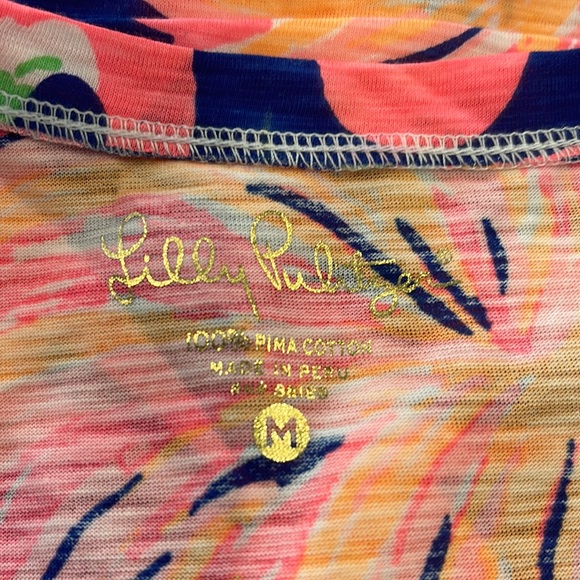Lily Pulitzer Flamingo V-Neck, Medium - Picture 2 of 3